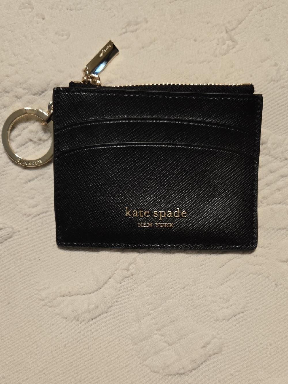 kate spade Black Leather Card Holder with Keyring